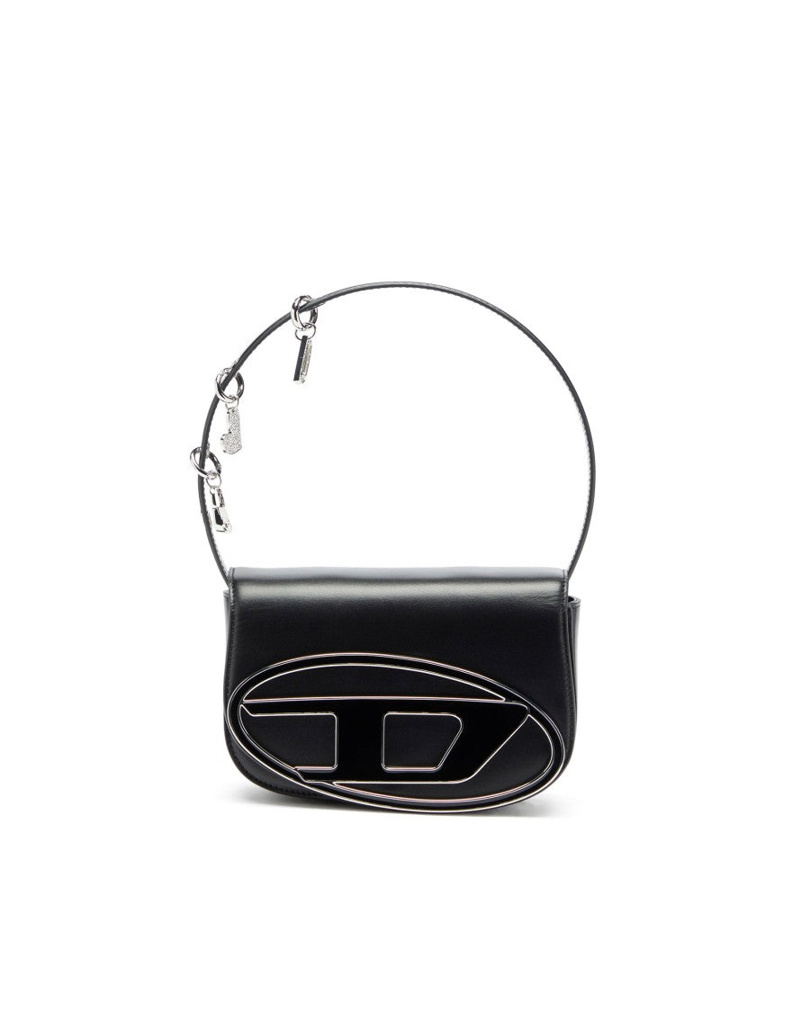 Diesel Structured Black Shoulder Bag With Removable Charms