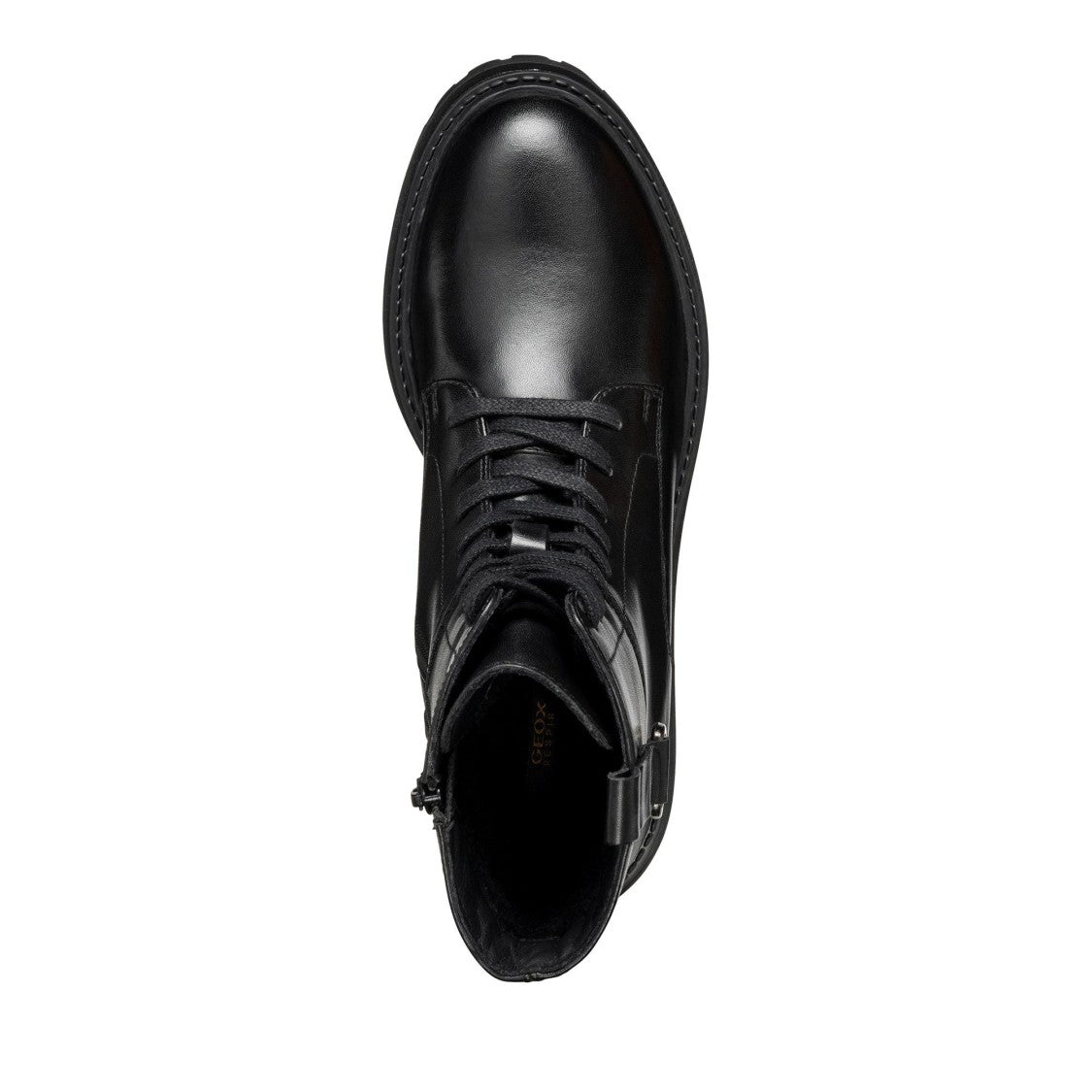 Geox Black Iridea Wool-Lined Lace-Up Leather Boots