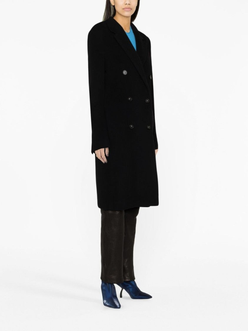 Stella Mccartney Black Coat Double-Breasted Wool Peacoat
