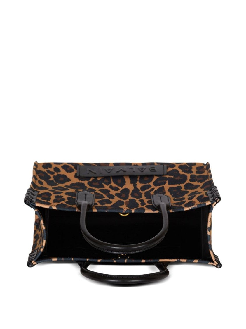 Balmain Leopard Print Tote Bag With Structured Silhouette