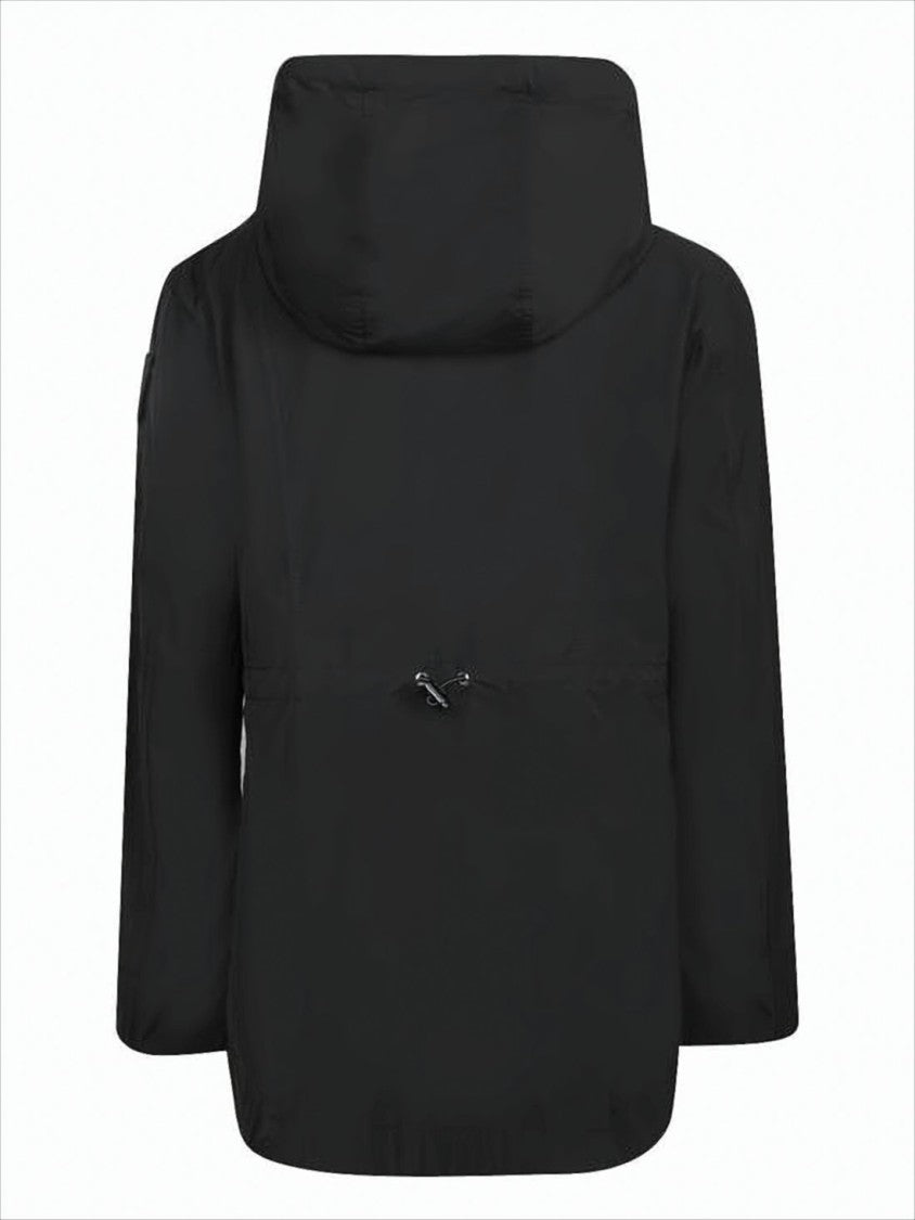 Moncler Hooded Black Jacket With Front Zipper