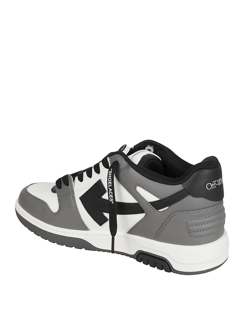 Off-White Low-Top Sneakers With Perforated Panels And Bold Motif