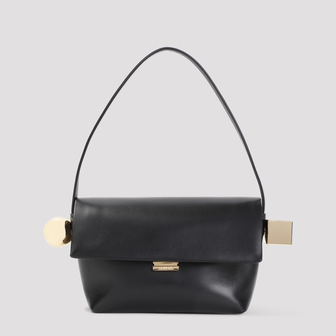 Jacquemus Black Lamb Leather Le Rond Carre Handbag