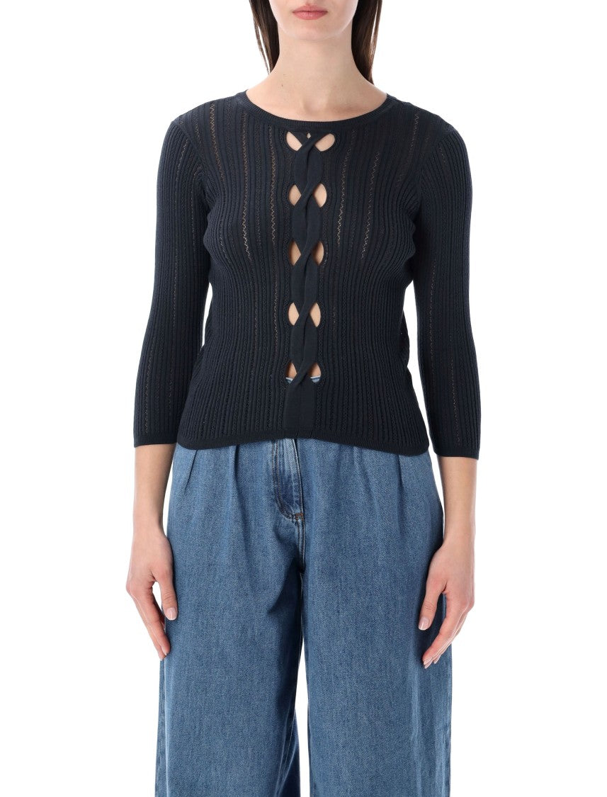 Sessùn Alencar Reversible Traforato Cotton Sweater