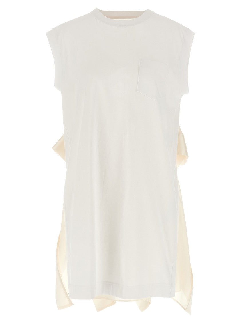 Sacai Textured Asymmetric Pleated T-Shirt By Sacai