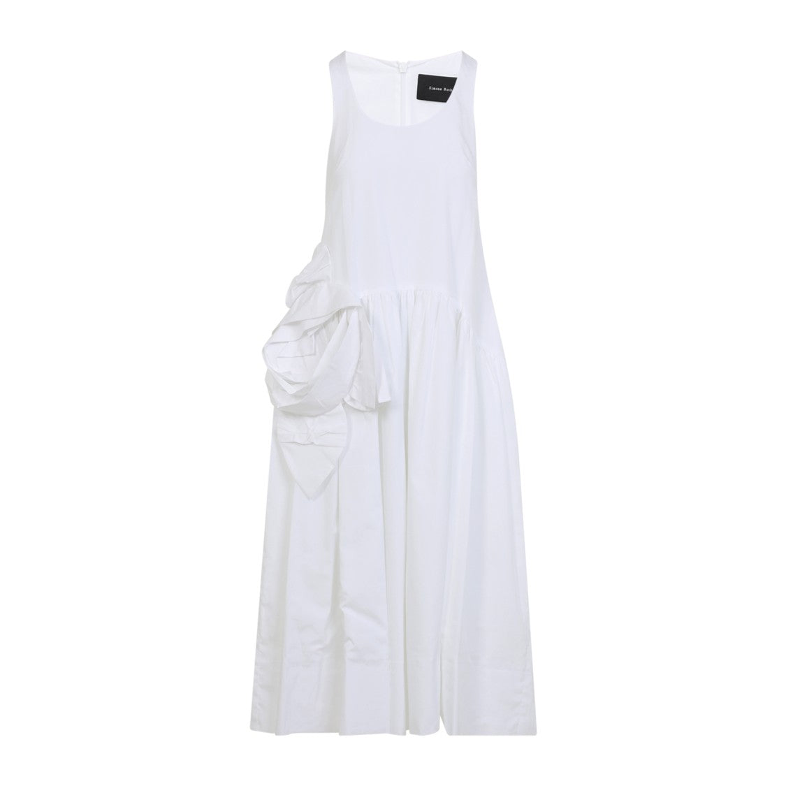 Simone Rocha Sleeveless Midi Dress With Oversized Ruffle Detail