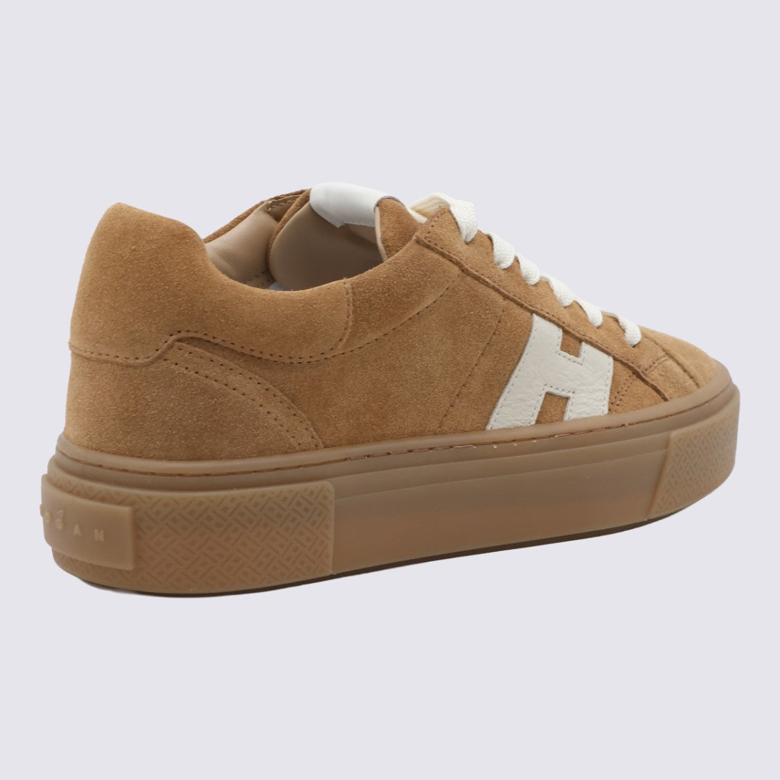 Hogan Suede Sneakers With Contrasting Logo And Elevated Sole