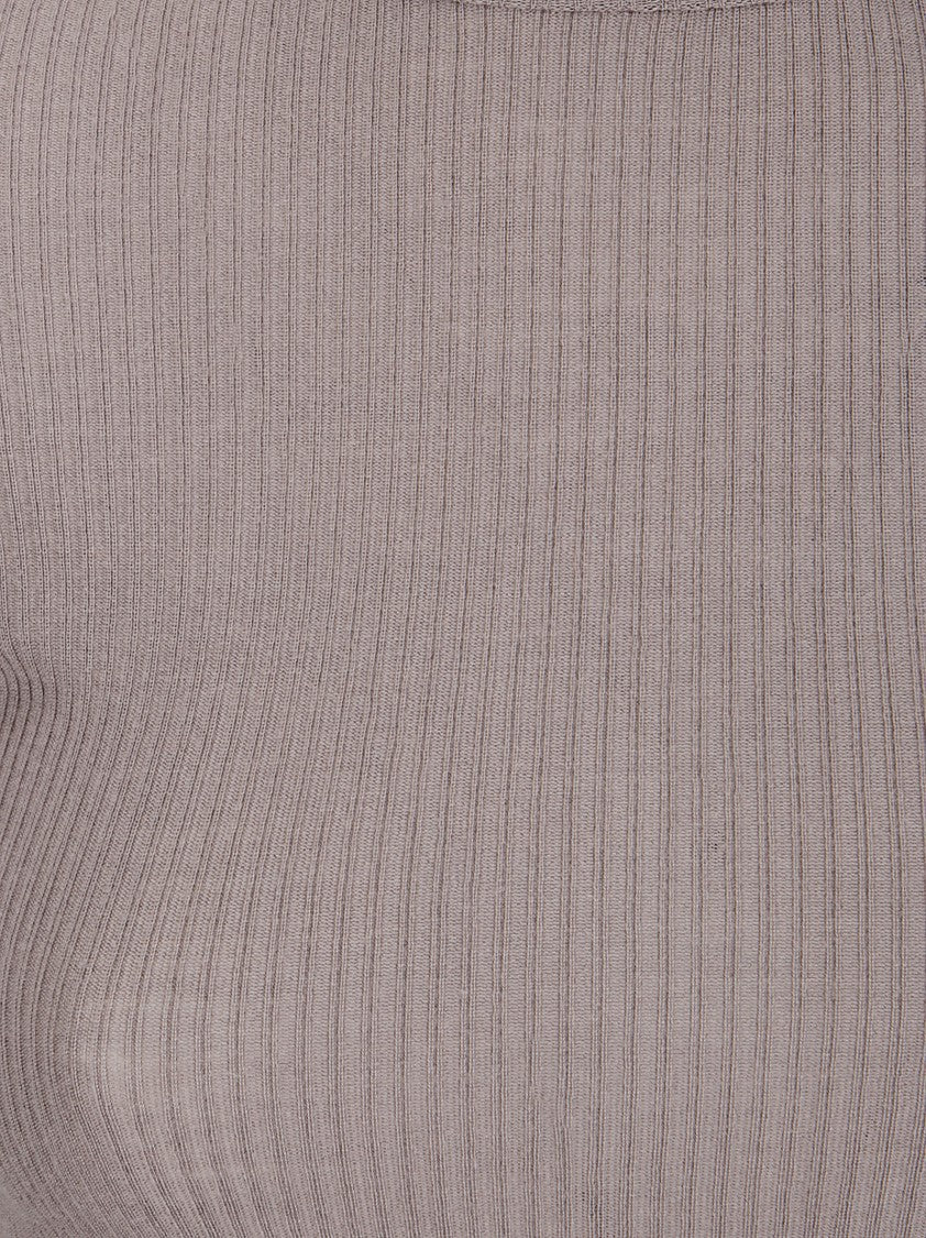 Lemaire High Collar Seamless Knit Top With Straight Hems