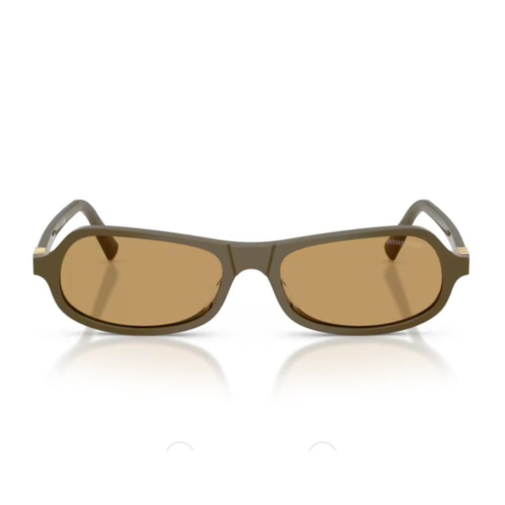 Miu Miu Sculpted Green Acetate Sunglasses With Retro Character
