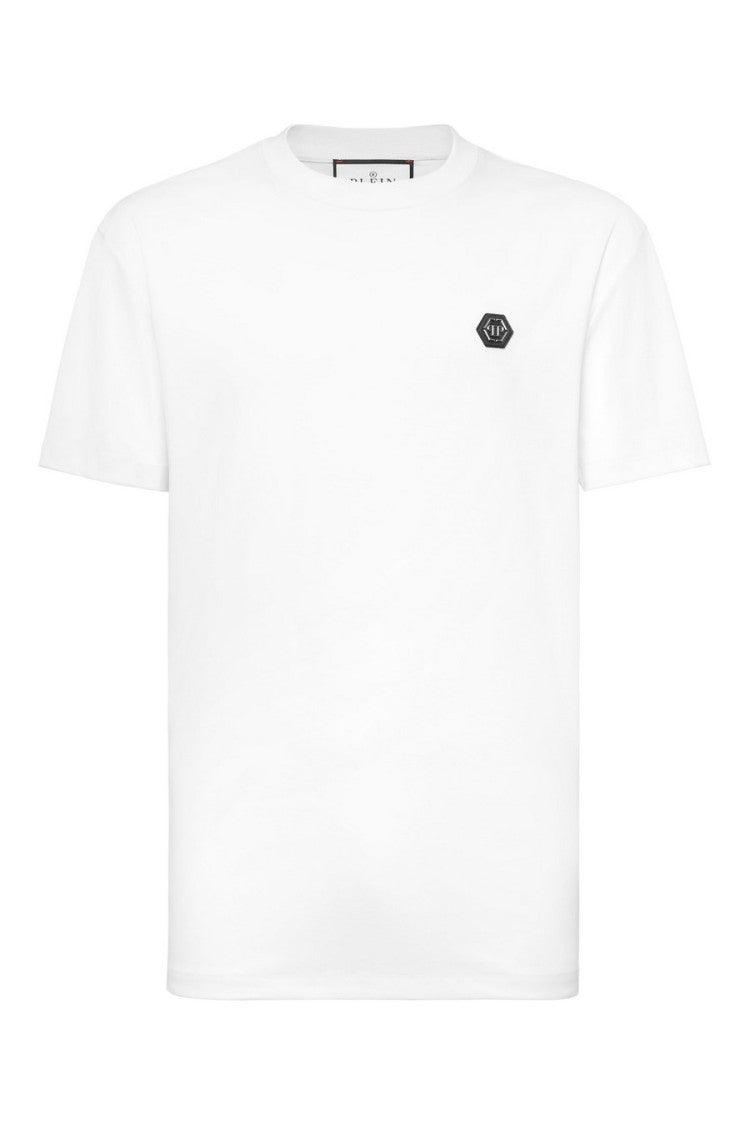 Philipp Plein White Hexagon Patch Cotton T-Shirt