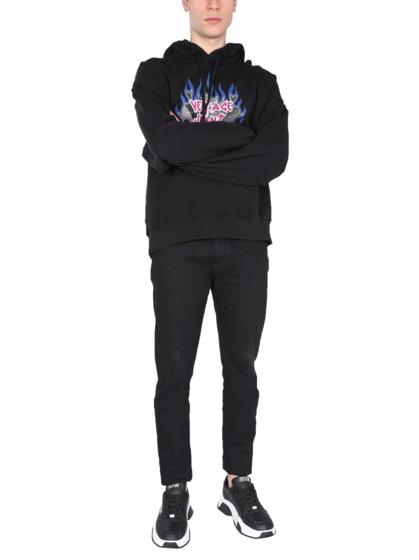 Versace Jeans Couture Graphic Logo Hoodie With Drawstring