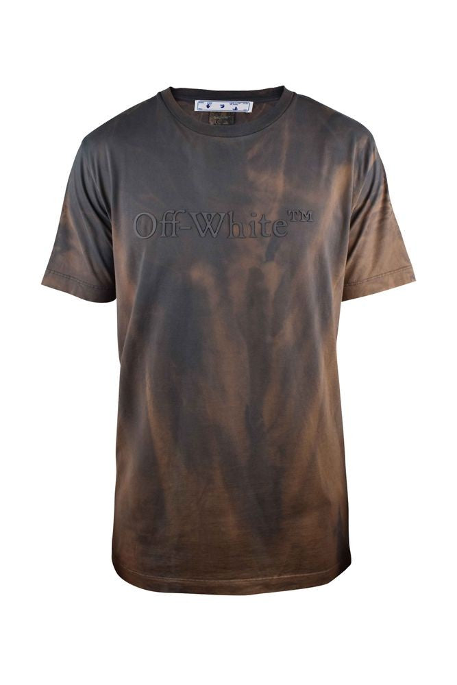 Off-White Washed Brown Cotton T-Shirt