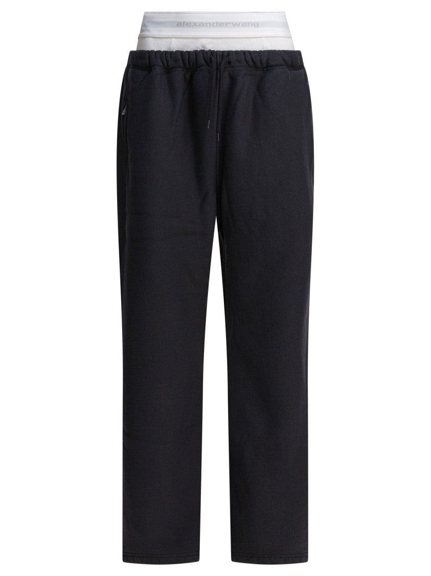 Alexander Wang Wide Leg Sweatpants With Logo Elastic Waistband