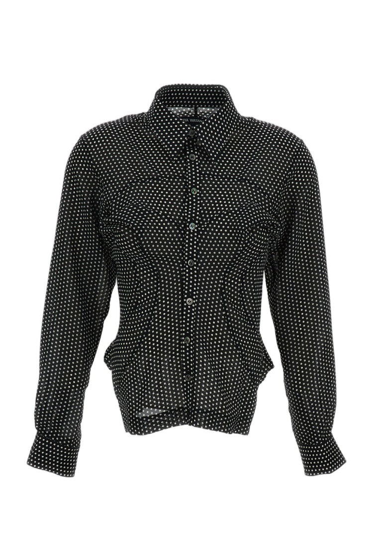 Junya Watanabe Black Polka Dot Fluid Fabric Shirt