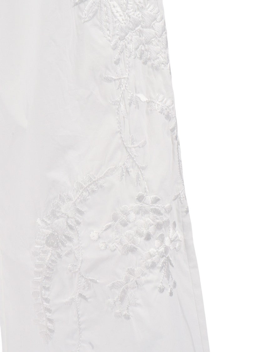 P.A.R.O.S.H. Wide Leg Embroidered Drawstring Straight-Leg Pants