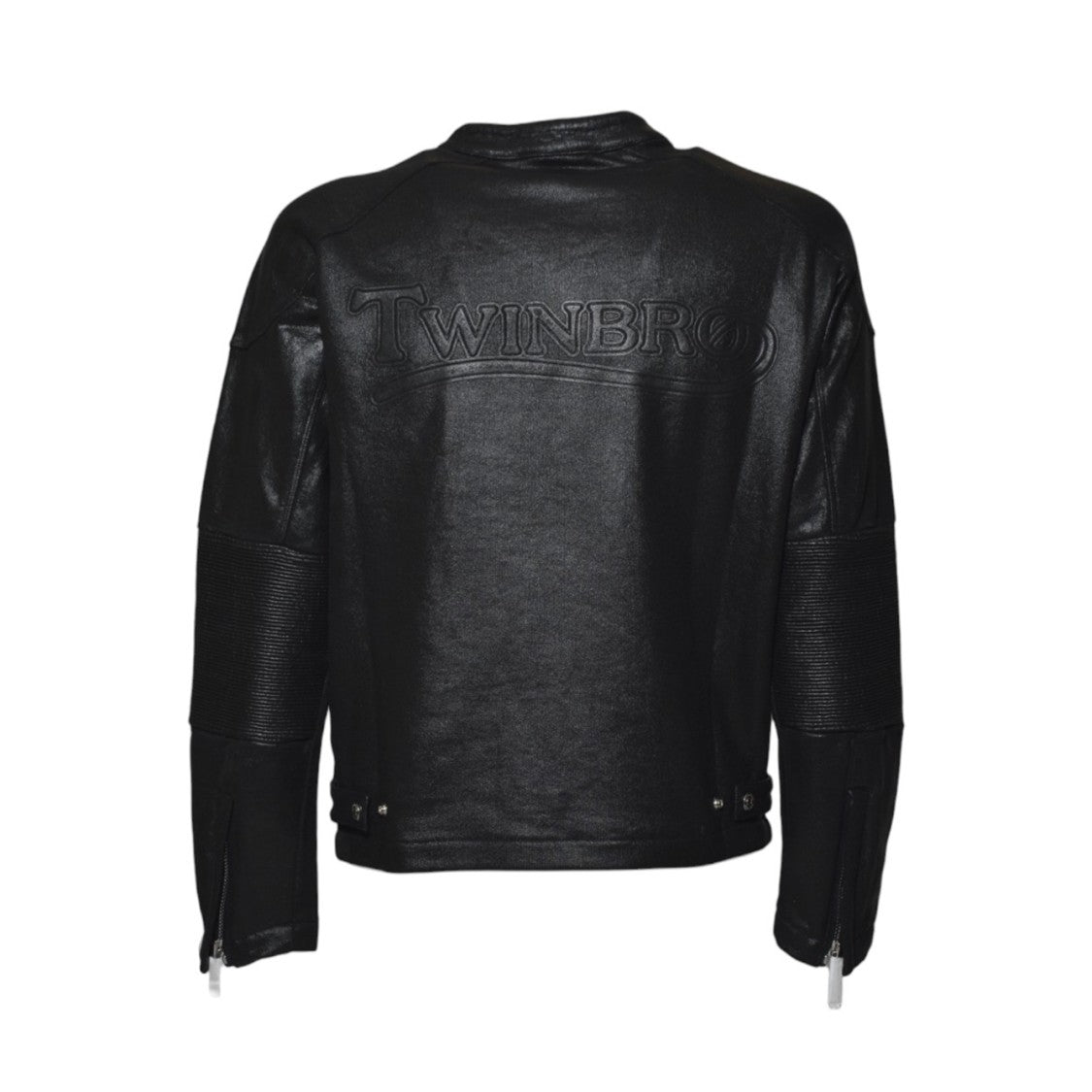Dsquared2 Shiny Black Jacket With Embossed Lettering
