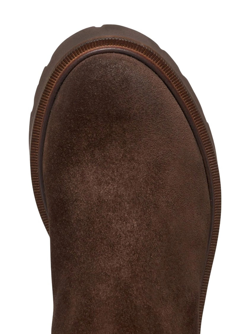 Geox Norize Dark Brown Suede Round-Toe Boots