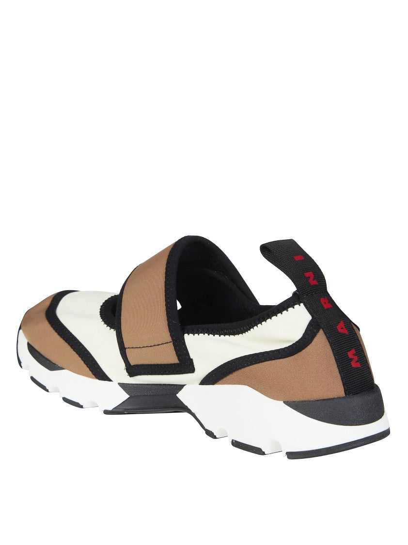 Marni Brown Sporty Slip On Strap Sneakers