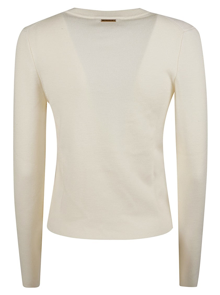 Michael Kors Round Neck Button-Down Merino Wool-Blend Cardigan