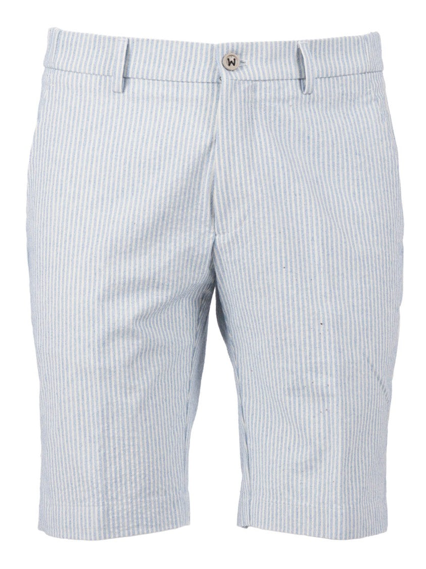 Berwich Blue Striped Button Closure Shorts