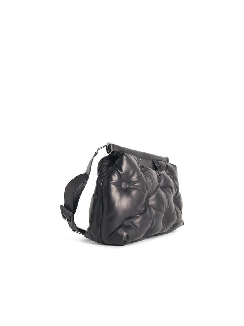 Maison Margiela Glam Slam Classique' Large Black Leather Bag