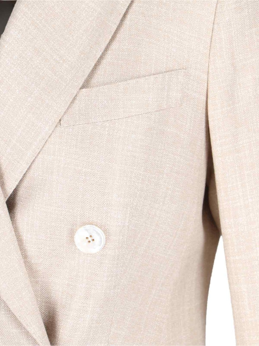 Kiton Double-Breasted Blazer - Beige