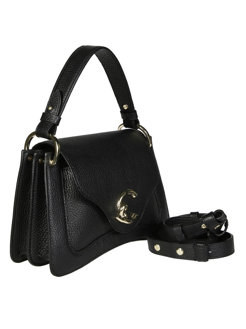 Coccinelle Structured Cowhide Leather Handbag With Adjustable Strap