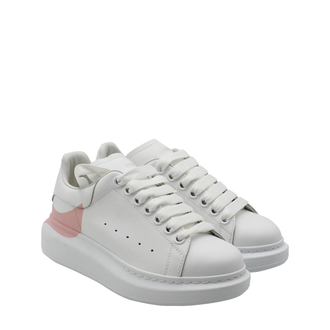 Alexander Mcqueen White Calf Leather Sneakers With Perforated Design