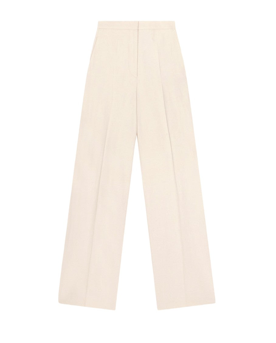 Loulou De Saison Tailored Straight Trousers With Pressed Pence Details