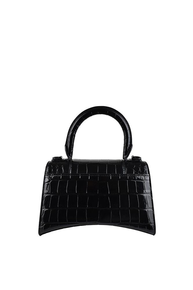 Balenciaga Black Crocodile Leather Hourglass Xs Handbag