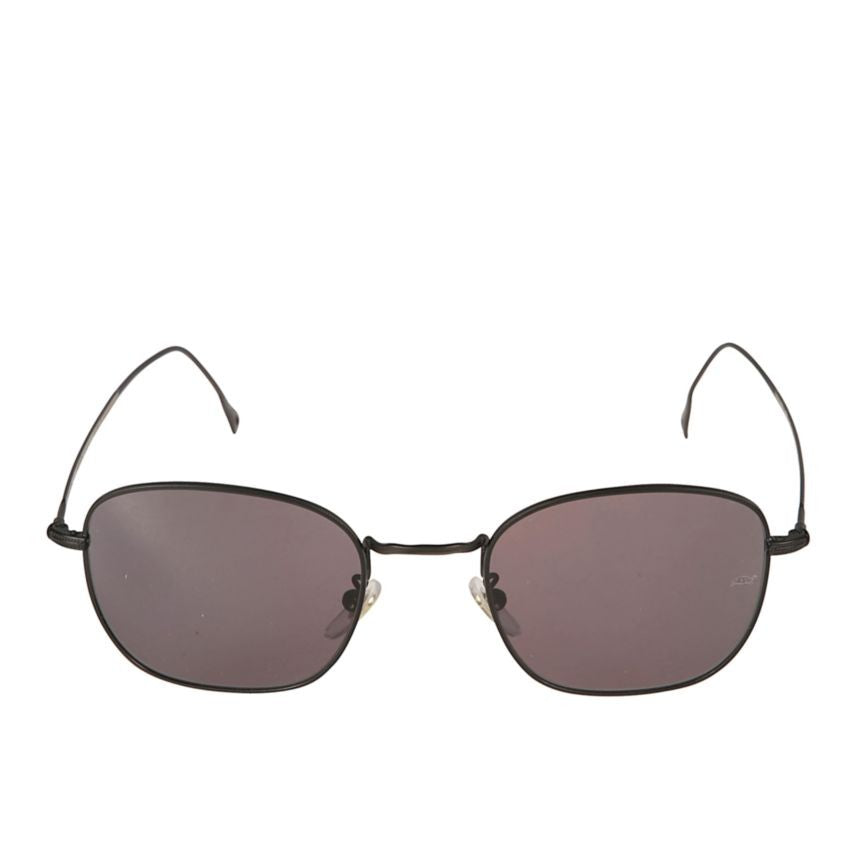 Kador Backy Rectangular Black Metal Sunglasses With Adjustable Nose Pads