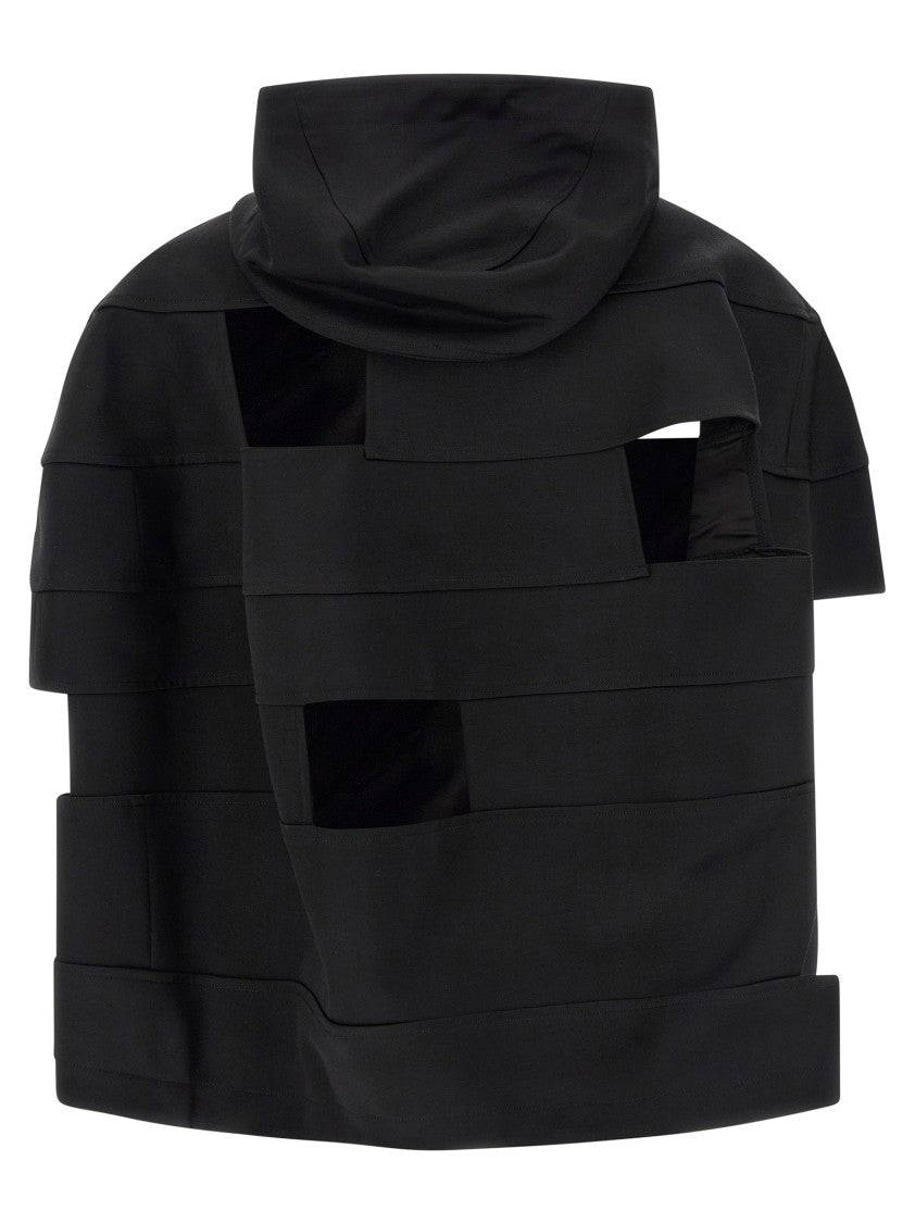Comme Des Garçons Armor-Inspired Wool Jacket With Adjustable Hood And Cut-Out Details