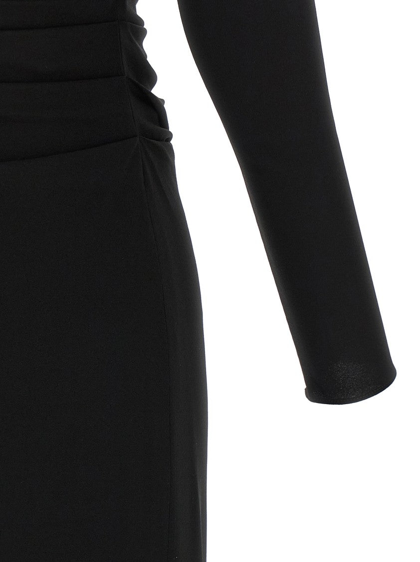 Dolce & Gabbana Draped Midi Dress With V-Neckline