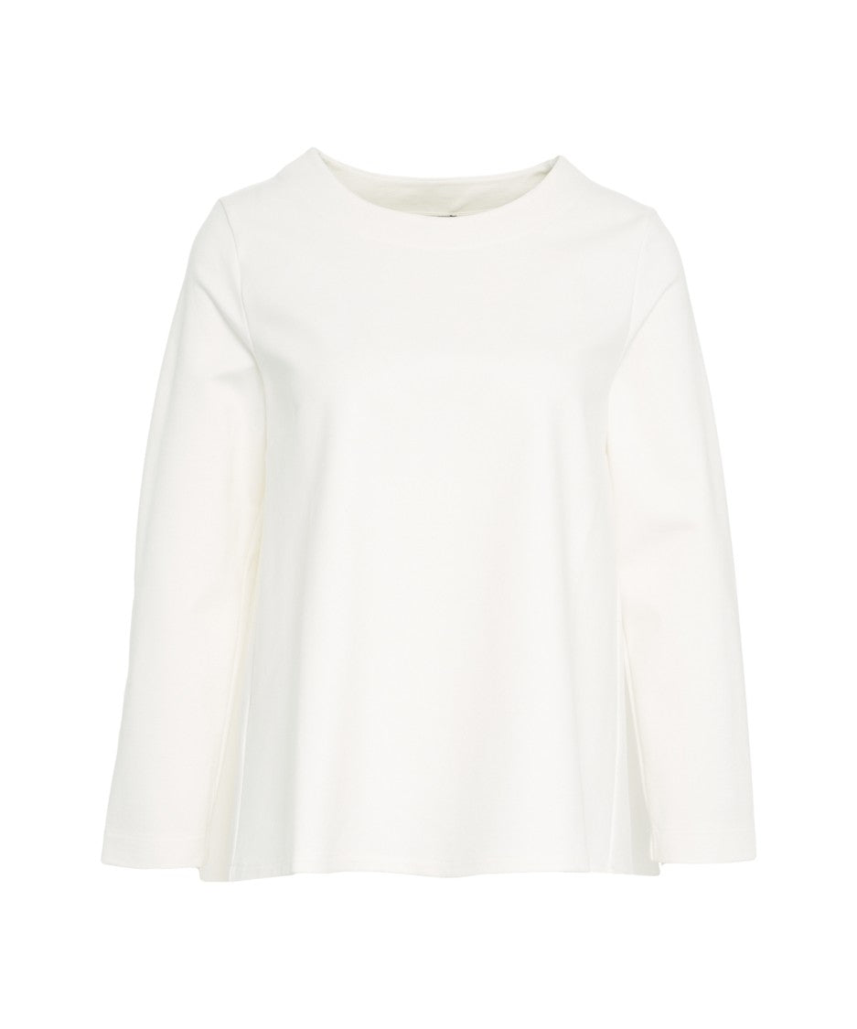 Oblo Unique Trapeze Shape Wool Sweatshirt With Side Pleats