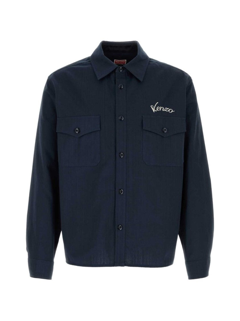 Kenzo Dark Navy Classic Collar Casual Shirt