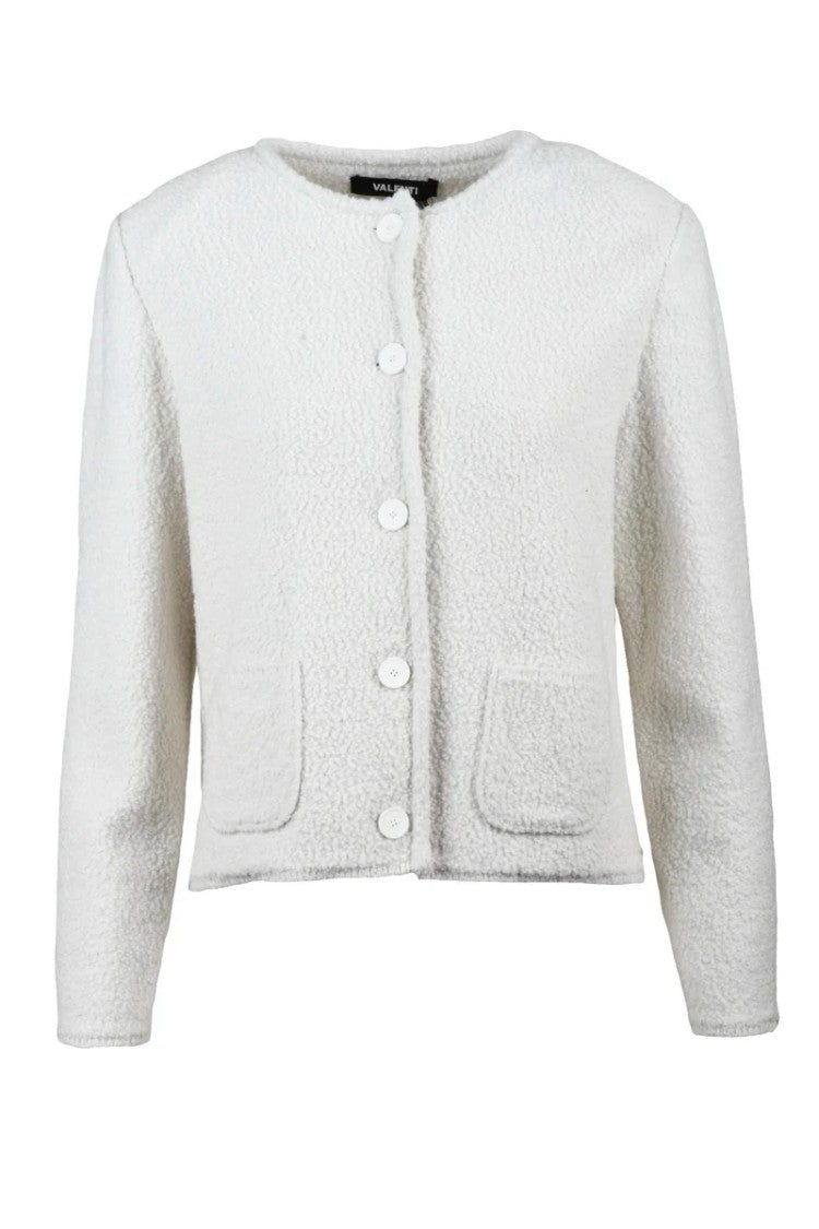 Antonino Valenti Crew Neck Wool Jacket - White