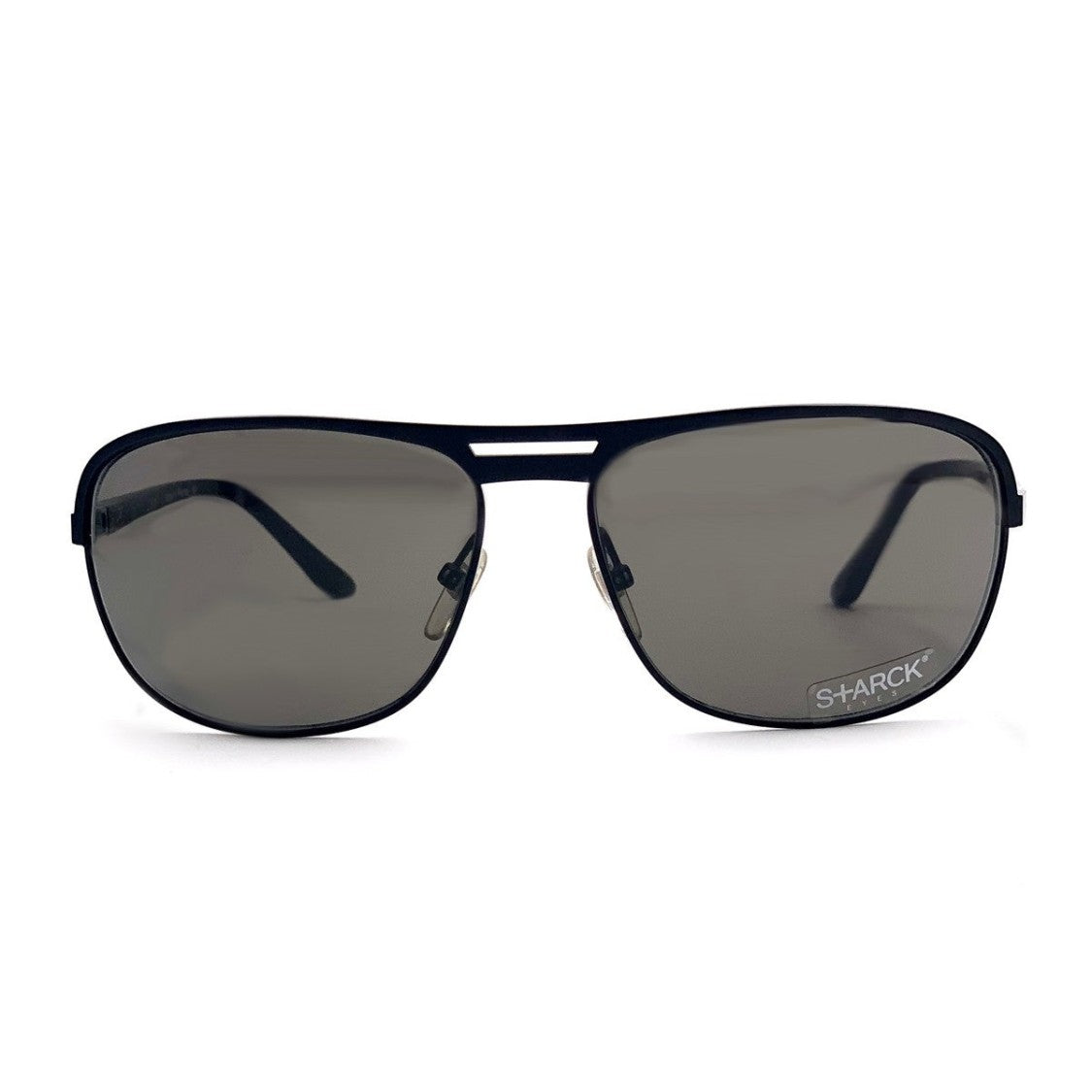 Starck Black Pl1251 Acetate Rectangular Sunglasses