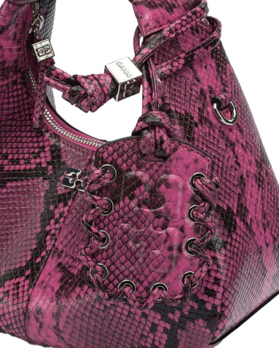 Ganni Snake Pink Mini Hobo