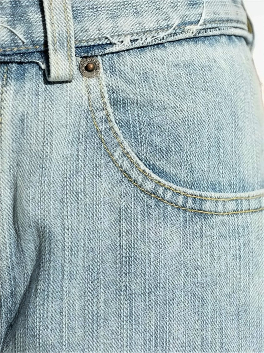 Balenciaga Light Blue Denim Pants With Classic Five-Pocket Design