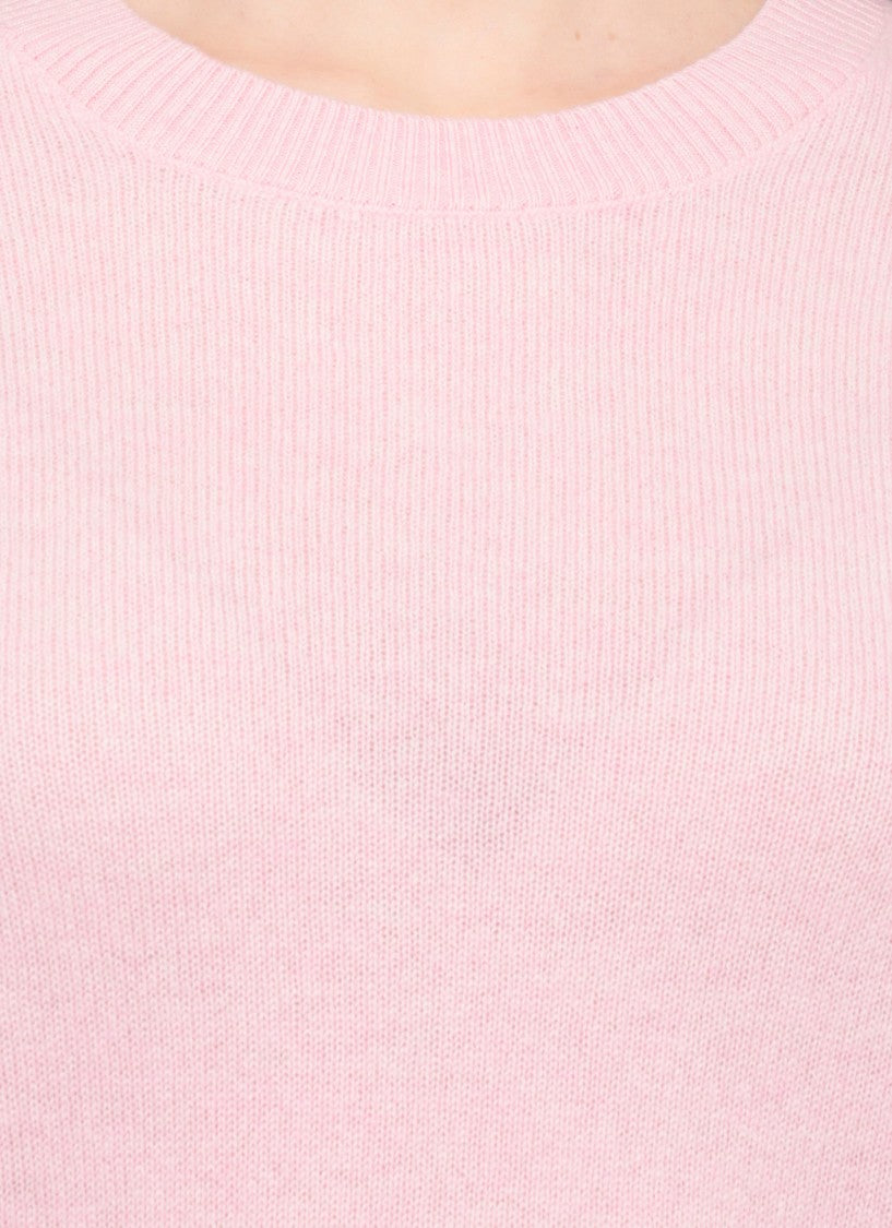 Guest In Residence Pink Shrunken Crew Cashmere Sweater
