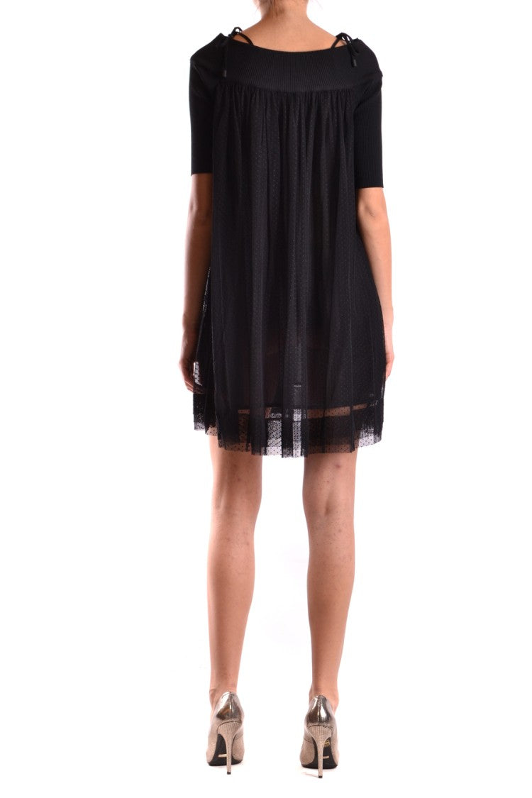 I'm Isola Marras Multicolor Floral Applique Dress With Sheer Overlay