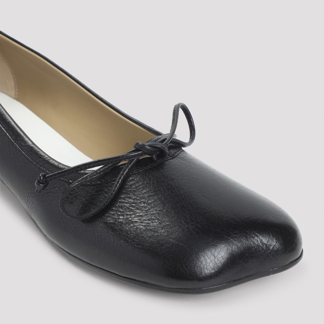 Mm6 By Maison Margiela Black Calf Leather Ballerinas