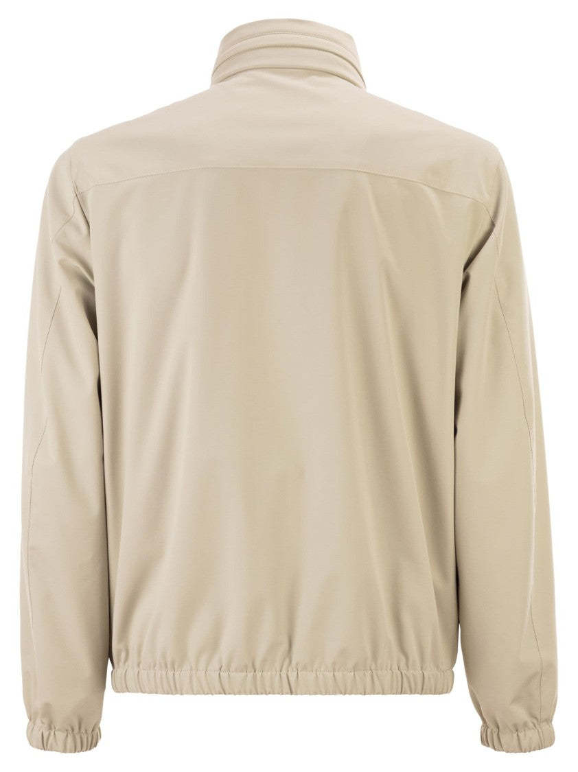 Fay Short Travel Bomber Jacket In Stretch Nylon