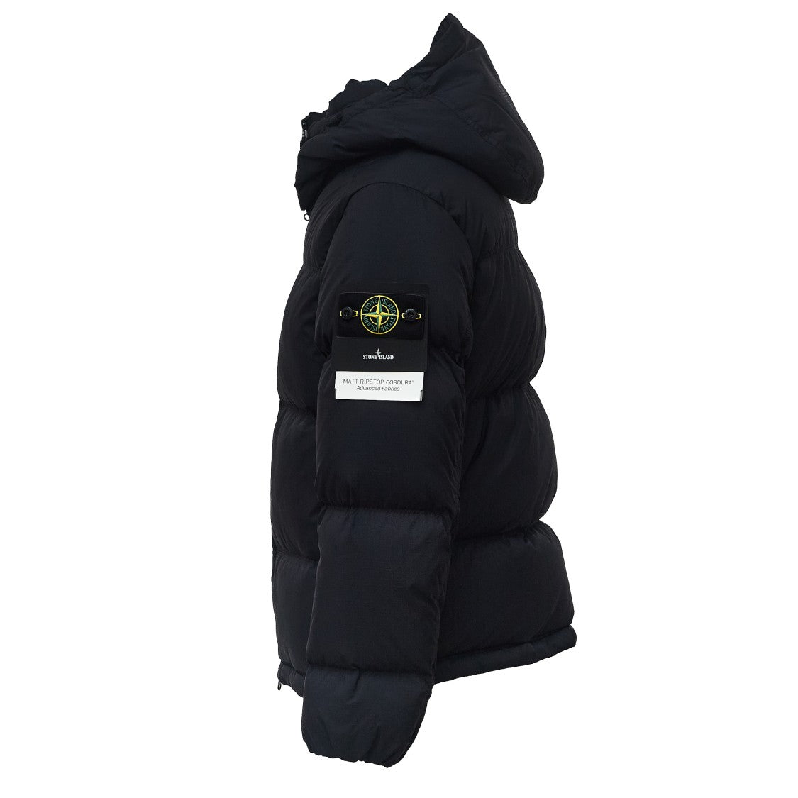 Stone Island Padded Black Ripstop Cordura® Jacket With Detachable Hood