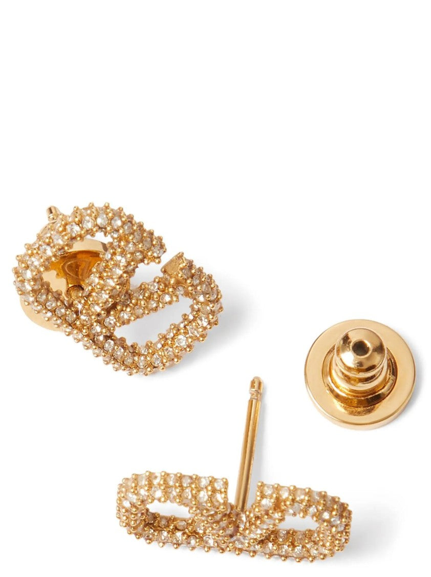 Valentino Garavani Vlogo Signature Earrings With Swarovski Crystals And Polished Finish