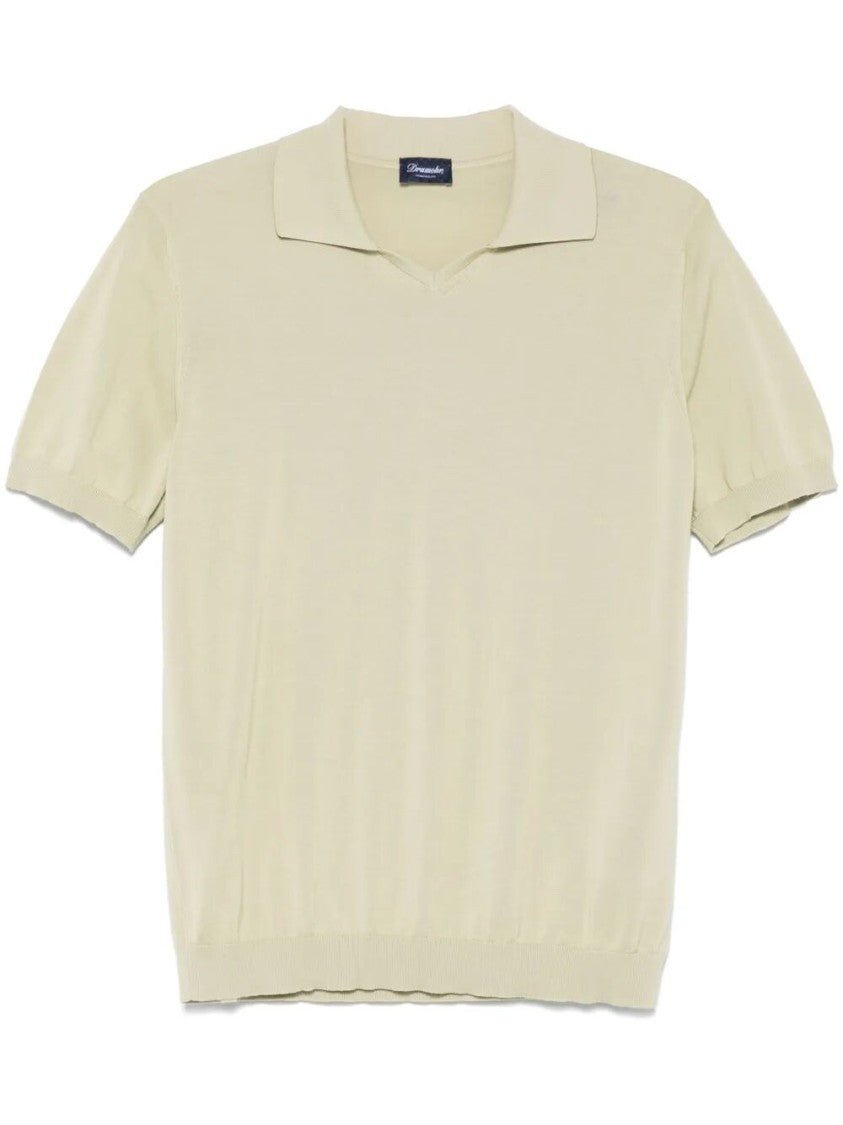 Drumohr Short Sleeve V-Neck Polo