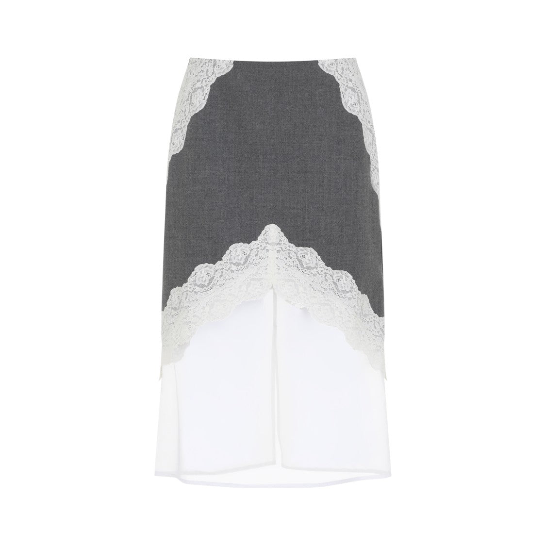 Jil Sander Gray Wool Skirt