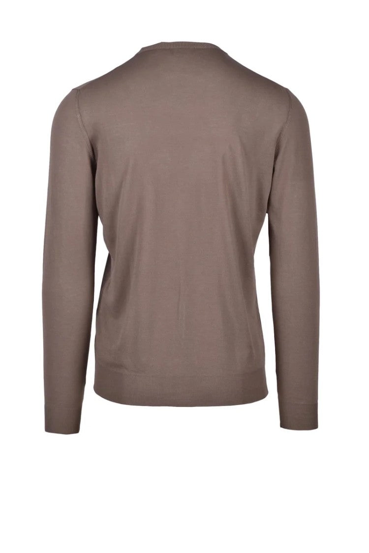 Fama Brown Relaxed Cotton Pullover