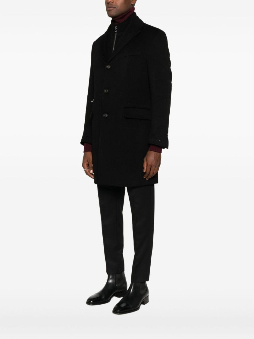 Corneliani Tailored Black Virgin Wool Corneliani Coat