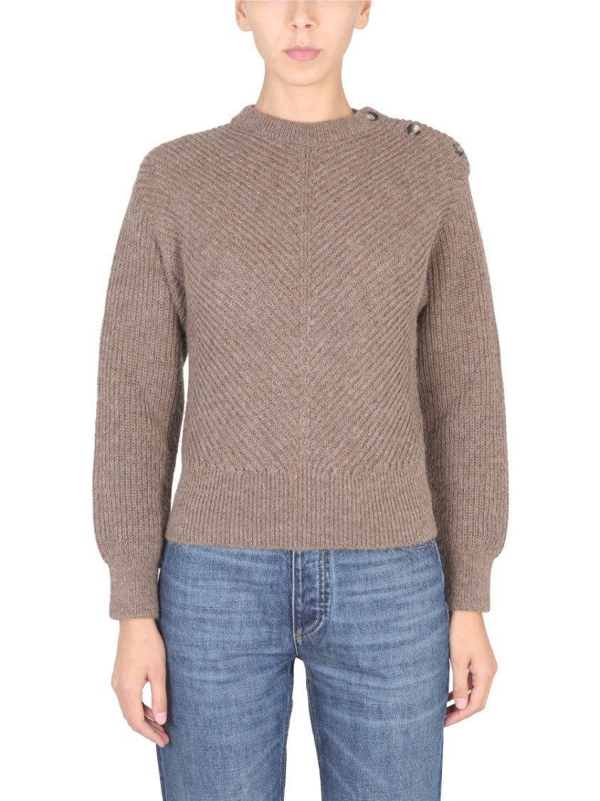 Bottega Veneta Alpaca Knit Sweater With Chevron Pattern
